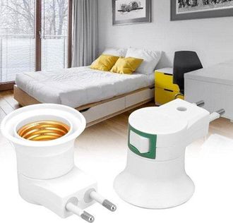 OEM Adaptador De Base De L&aacute;mpara - Casquillo - Enchufe Europeo - Adaptador - Interruptor - M&uacute;ltiples Enchufes - Apto Para Bombillas E27, Blanco 220v