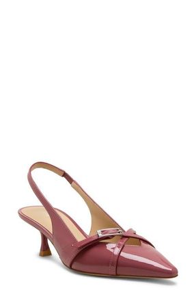 Stuart Weitzman Georgie Kitten Heel Slingback Pump in Dusty Berry at Nordstrom, Size 6.5