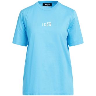 Dsquared2 Womens Icon Small Chest Logo Light Blue T-shirt Cotton - Size X-Small