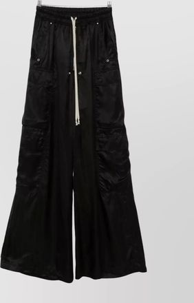 Rick Owens cargo belted wide-leg trousers with satin finish