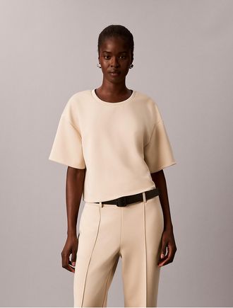 Calvin Klein Womens Soft Boxy Tee - Neutral - XS