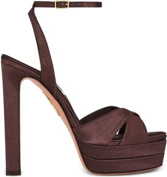 Aquazzura 130 mm Divine sandalen met plateauzool - Bruin