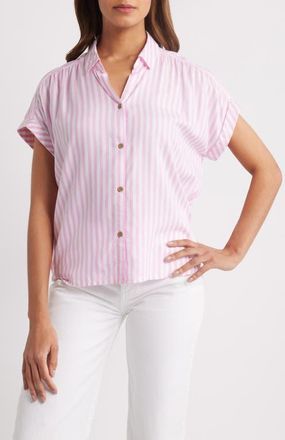 Beach Lunch Lounge Darby Short Sleeve Button-Up Shirt in Ocean Pink at Nordstrom, Size Small
