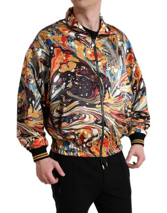 Dolce & Gabbana Casual Jack Marmer Print Bomberjack
