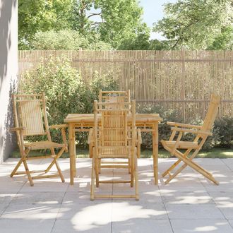 vidaXL Vidaxl - Sillas De Jard&iacute;n Plegables 4 Unidades Bamb&uacute; 53x66x99 Cm