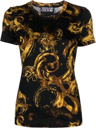 Versace Jeans Couture T-shirts en Polos - Dames - T-shirts - Zwart - 2XS - Tops