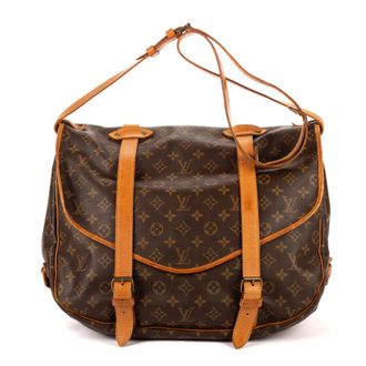 Louis Vuitton Pre-owned Womens Double Strap Saumur GM Shoulder Bag - Brown - One Size