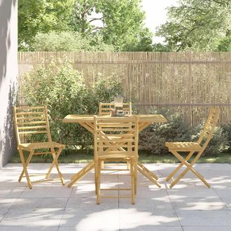 vidaXL Juego De Comedor De Jard&iacute;n 5 Piezas Bamb&uacute; Vidaxl