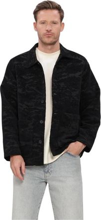 Woodbird WBBlade Chenille Jacket - Heren - Zomerjassen - Zwart - S - Polyester - Jassen