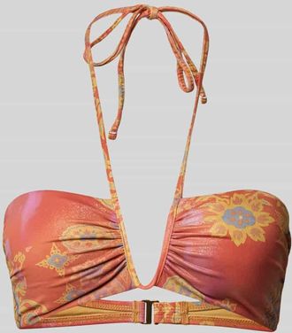 Lauren Ralph Lauren Bikini-Oberteil mit Neckholder Modell MEDALLION SHIMMER SHIRRED in Orange, Gr&ouml;&szlig;e XL