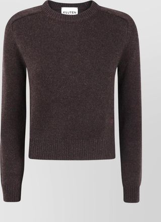 Kujten ribbed cuff long sleeve knit sweater