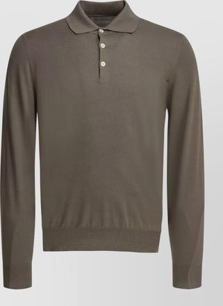 Brunello Cucinelli knit shirt buttons polo collar ribbed