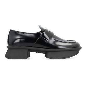 Prada Loafers, female, Black, 6 UK, Equal Brushed Leather Loafers