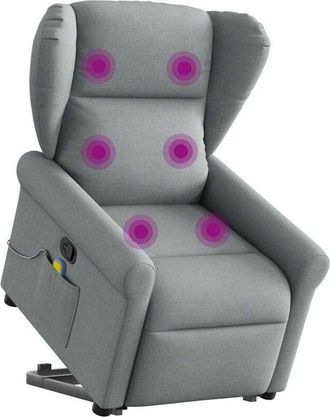 vidaXL Vidaxl - Sill&oacute;n De Masaje Reclinable De Pie De Tela Gris Claro