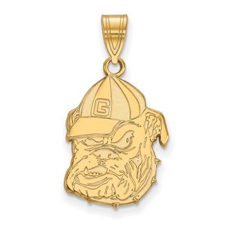 Diamond2Deal 10k Yellow Gold Georgia Bulldog Large Pendant
