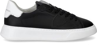 Philippe Model Temple Black White Trim Leather Sneakers