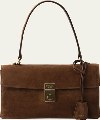 Prada Soft Sound Suede Shoulder Bag