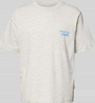 Jack & Jones Jack & Jones T-Shirt mit Statement-Print Modell NORREBRO in Hellgrau Melange, Gr&ouml;&szlig;e XXL