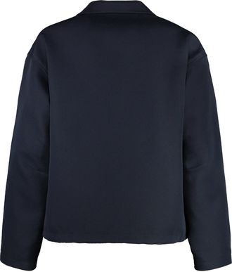 Gucci Mens Wool Blend Jacket With Drawstring Hem Blue Silk Raincoats Coat