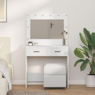 vidaXL Tavolo da trucco Bianco 78.5 x 41 x 135 cm Legno multistrato - Vidaxl