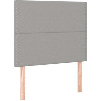 vidaXL Cabecero Con Luces Led Tela Gris Claro 100x5x118/128 Cm Vidaxl