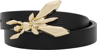 Patrizia Pepe Zwarte Leren Vlieg Riem - Dames - Riemen - Zwart - M - Leer - Accessoires