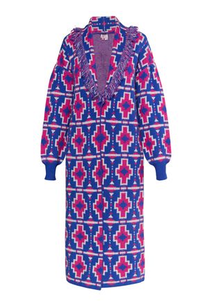 Izia Gebreide jas Dames BLAUW ROZE WIT