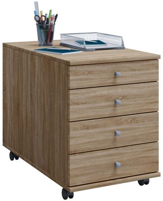 ebuy24 Ebuy24 - Vcm Roll Container Contenedor Lateral Con Cajones Dimensiones Aprox. Al. 57 X An. 42 X P. 75 Cm Contenedor De Oficina - Lona (roble Sonoma)
