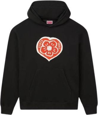 Kenzo Heart Flower Logo Hoodie - Heren - Hoodies - Zwart - S - Hoodies & sweatvesten