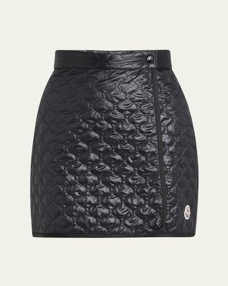 Moncler Geometric-Quilted Padded Mini Skirt