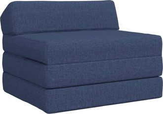 vidaXL Sof&aacute; Cama Plegable Azul 200 X 70 X 10 Cm Tela Vidaxl