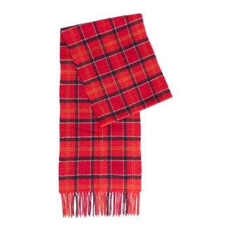 Barbour Bufanda de lana de cordero con estampado de tart&aacute;n - Accessories - Mujer - Rojo - ONE SIZE