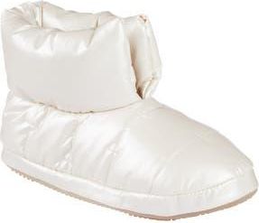 Isotoner Nylon Puffer Bootie Slipper in White at Nordstrom Rack, Size X-Large