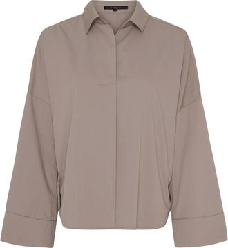 BTF-CPH Btfcph - Bamboe Blouse met Ruchemanchet - Dames - Blouses & Shirts - Beige - Maat: S Zijde
