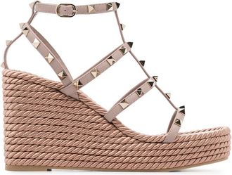 Valentino Garavani 95mm Rockstud Wedge Sandals