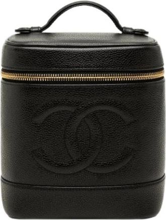 Chanel Pre-owned Vanity Bag - Dames - Vintage Handtas - Zwart - ONE Size - Leer - Vintage