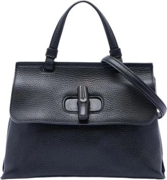 Gucci Pre-owned Handbags, female, Black, Size: ONE SIZE Pre-owned The Bamboo Daily