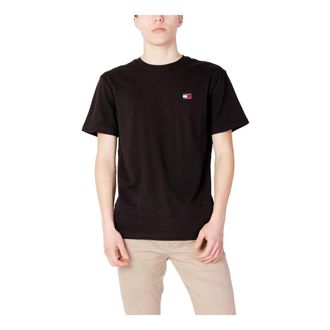 Tommy Jeans T-Shirts, male, Black, XS, Mens Black T-shirt, Short Sleeve