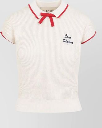 Valentino ribbed polo knit top