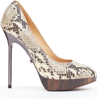 Lanvin Leather Wood Platform Pumps