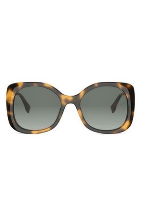 Fendi graphy 55mm Gradient Square Sunglasses in Blonde Havana /Gradient Green at Nordstrom