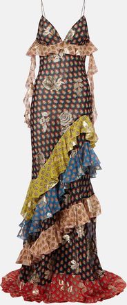 Etro Floral tiered silk-blend maxi dress