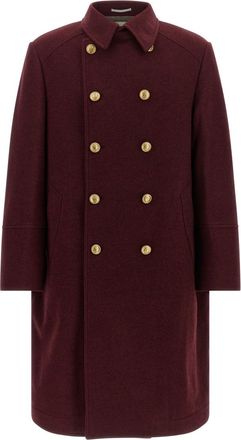 Brunello Cucinelli Maroon Double Breasted Coat