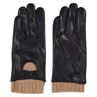 Howard London Accessoires, Dames, Zwart, 8 IN, Wol, Sienna Leren Handschoenen