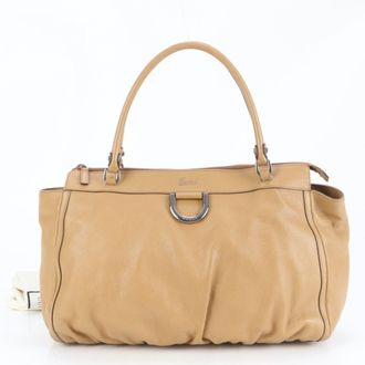 Gucci Abbey Light Brown Leather Tote Bag (Pre-Owned)