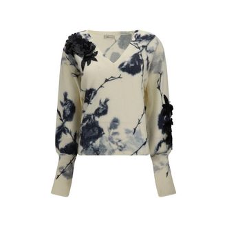 Blumarine Beige Cashmere Womens Sweater