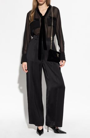 Frame Denim Silk Shirt, Womens, Black