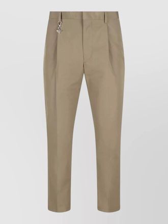 Prada cotton pleated straight-leg tailored trousers