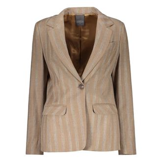 Lorena Antoniazzi Jassen, Dames, Beige, S, Wol, Wollen Single-Breasted Blazer