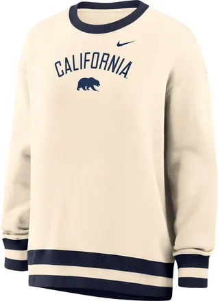 Nike Womens Phoenix (Cal Berkeley) Oversized Crew-Neck Sweatshirt in Brown | IV9306-120